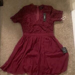 Lulu's Burgundy Lace Dress